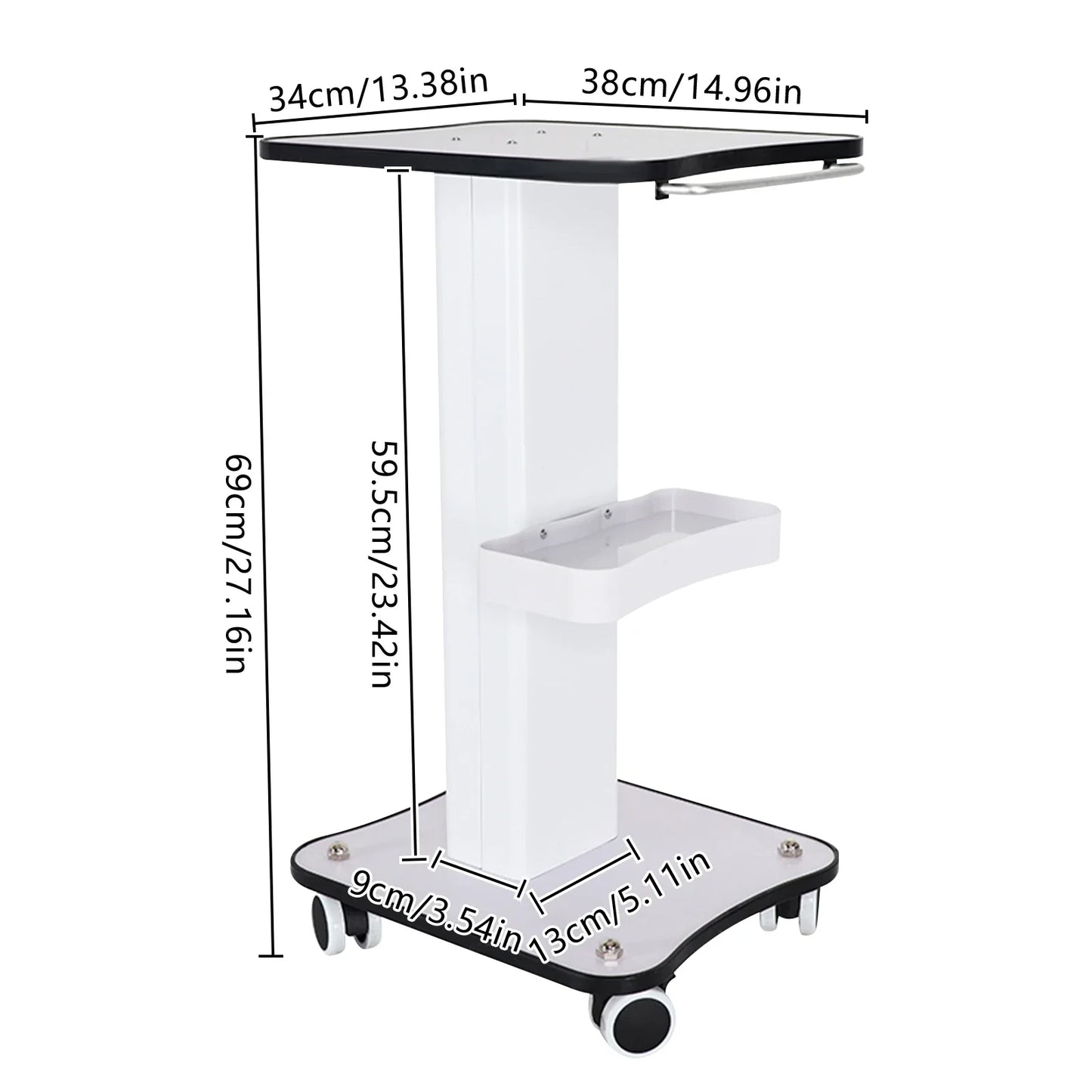 Beauty Rolling Cart with Handle 3 Tier