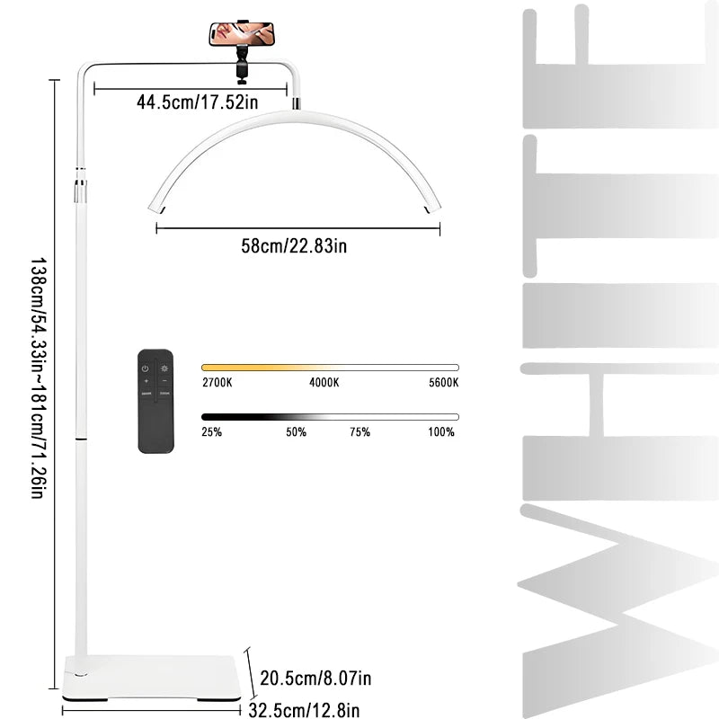 LED Beauty Light Half Moon Floor Standing
